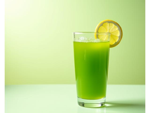 Kombinasi jus detoks hijau dengan bayam, epal, lemon, dan halia